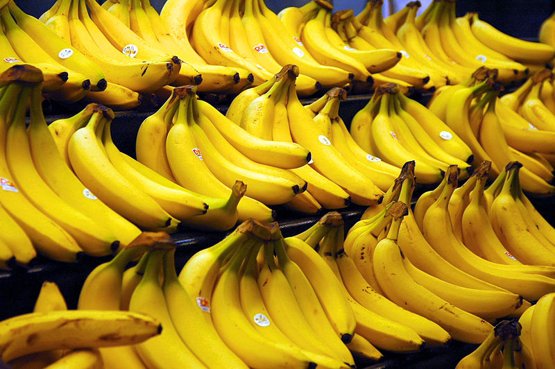 Bananen werden unreif geerntet und transportiert. Erst wenige Tage bevor sie die Supermärkte erreichen, werden sie mit Ethylen begast. Dieses Gas lässt die Früchte nachreifen.